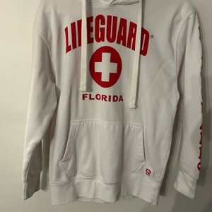 Vintage Florida Lifeguard Hoodie Baywatch Rescue OC 90’s. Sz Small